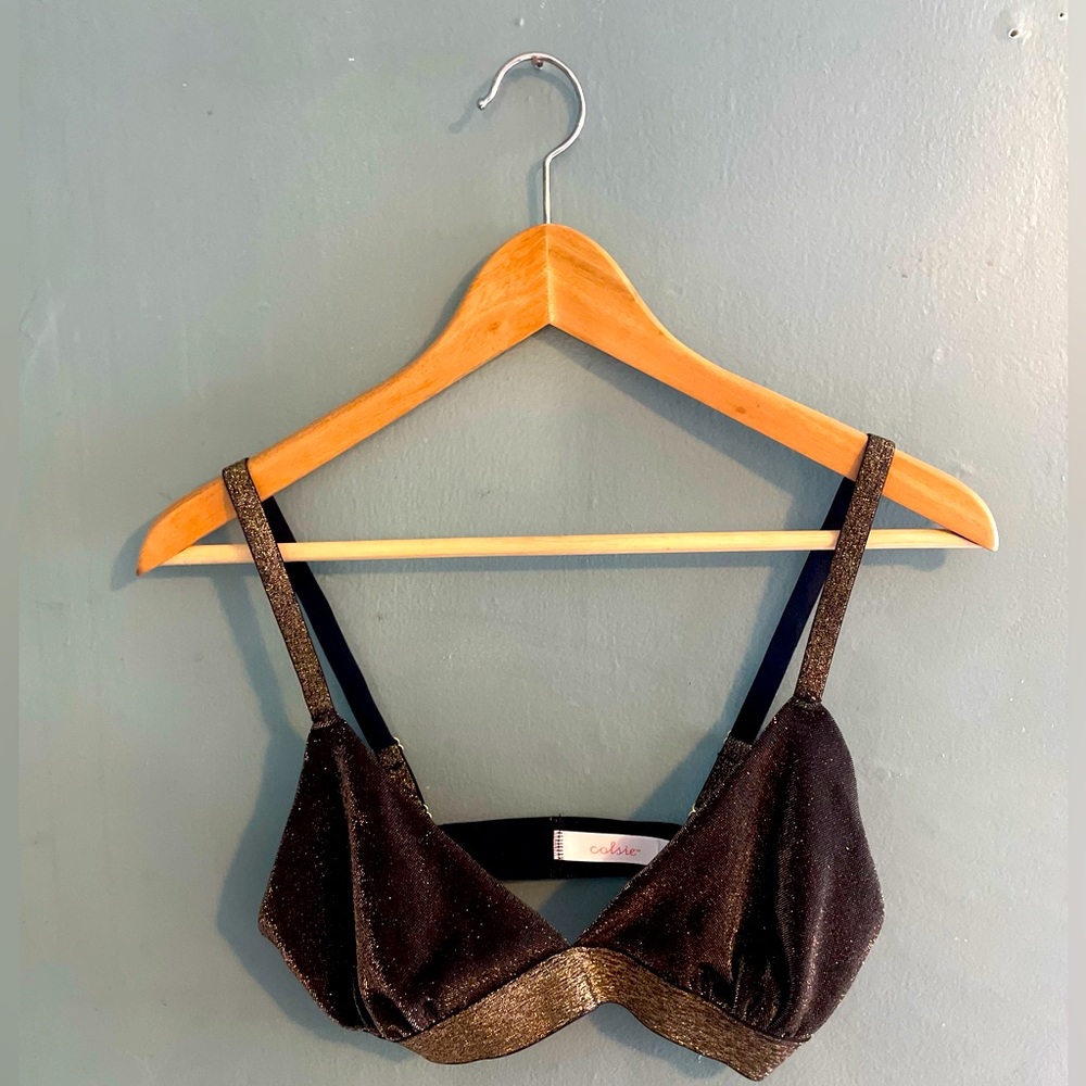 Gold sparkle bralette. Size M.